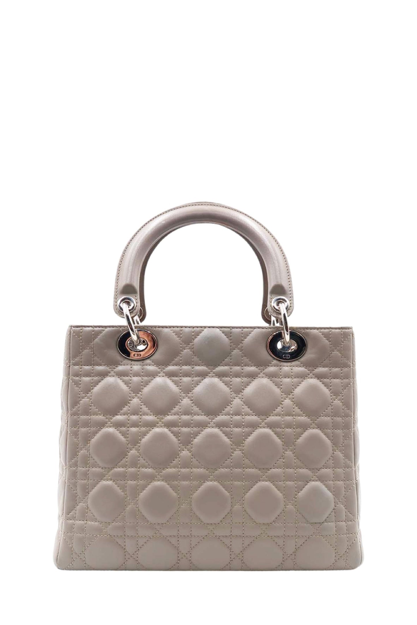 Medium Lady Dior with Silver Hardware Grey