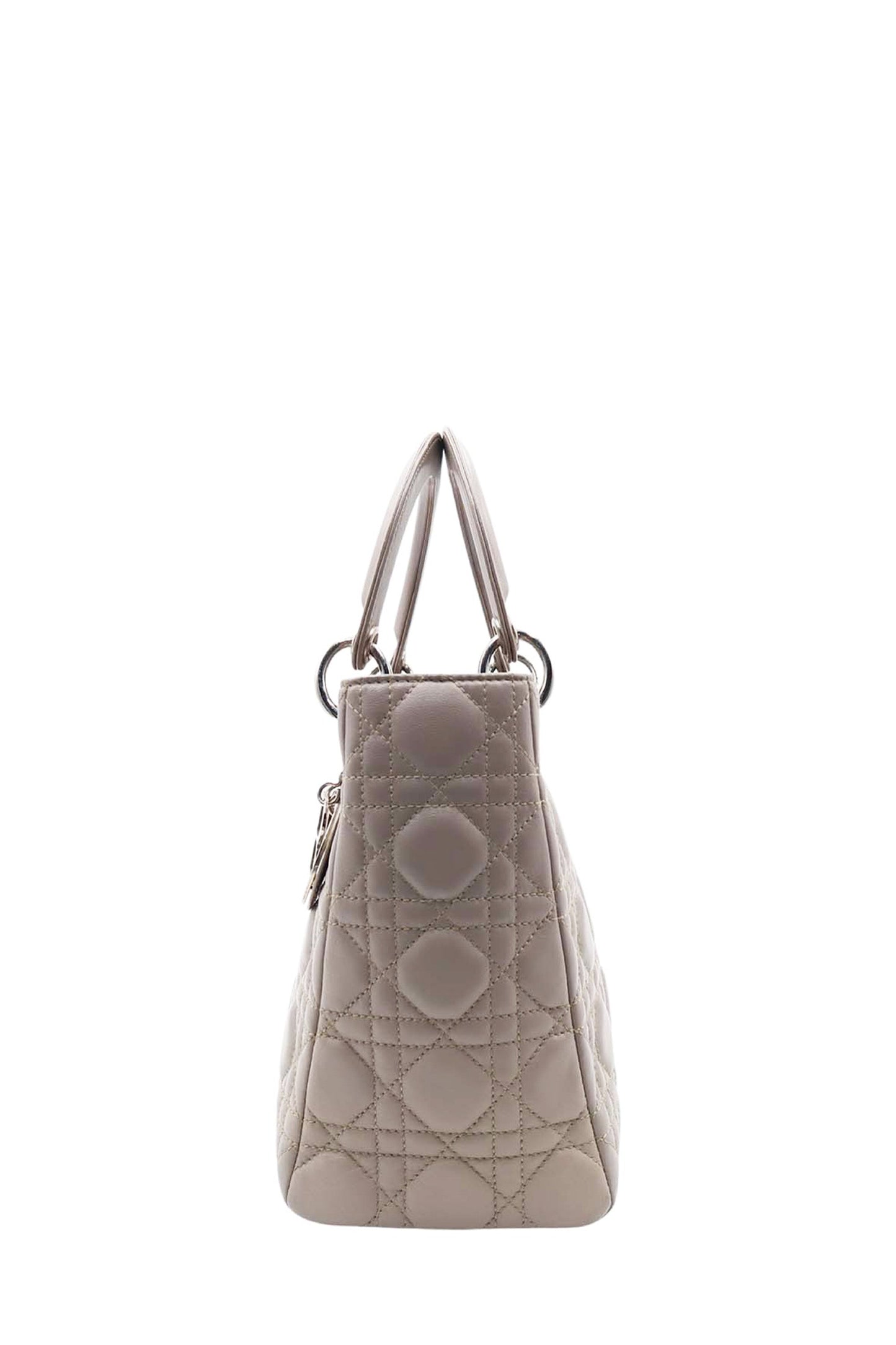 Medium Lady Dior with Silver Hardware Grey