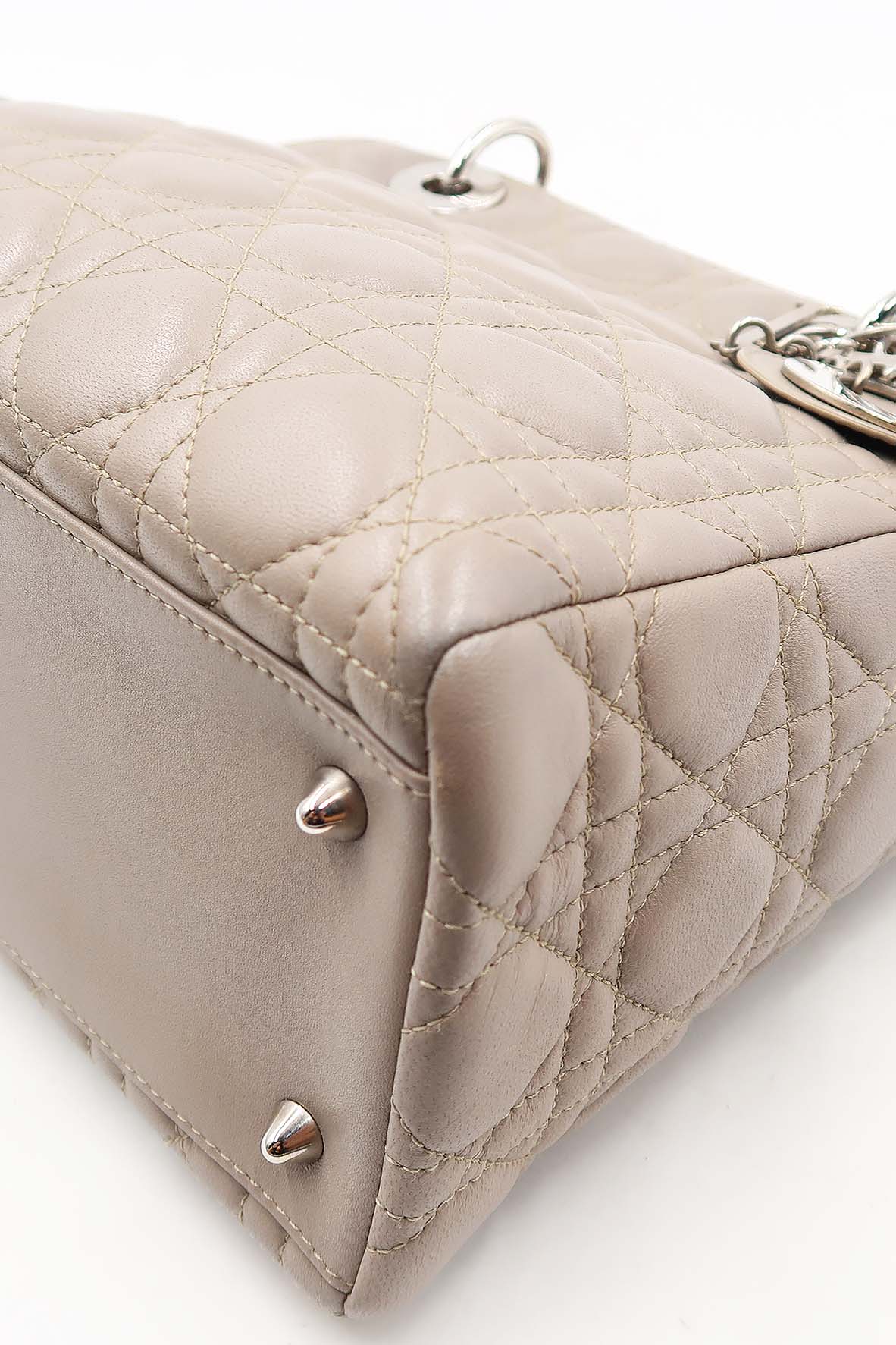 Medium Lady Dior with Silver Hardware Grey