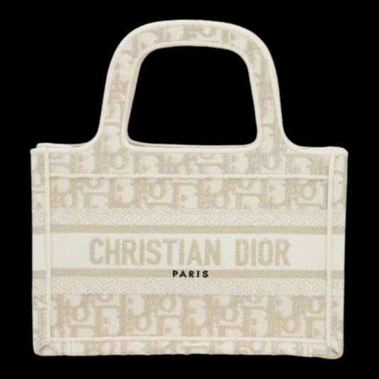 Beige Canvas Dior Book Tote