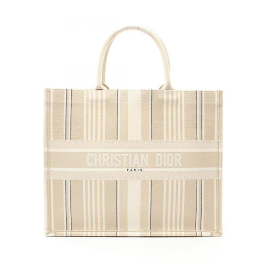 Beige Canvas Dior Book Tote