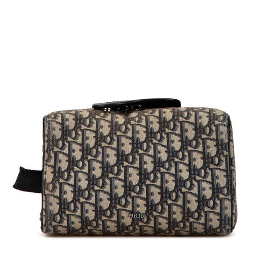 Beige Canvas Dior Cosmetic Pouch