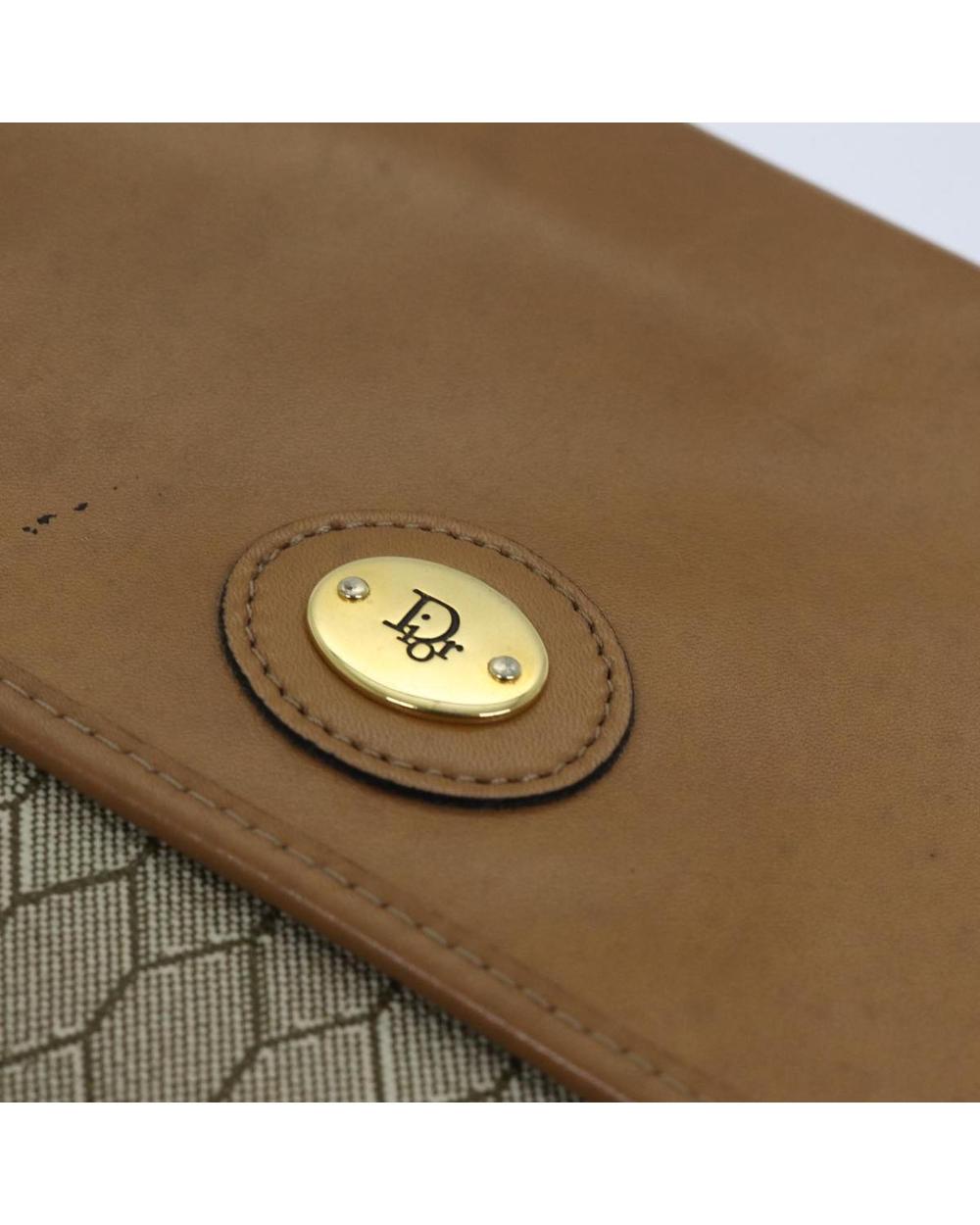 Beige Canvas Dior Shoulder Bag