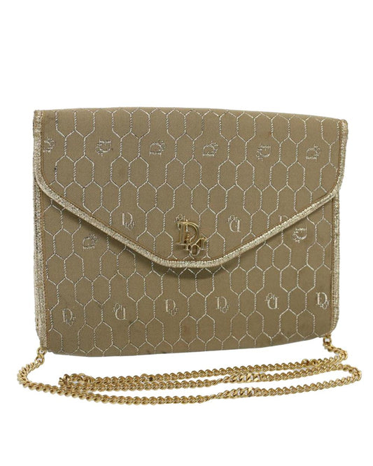 Beige Canvas Dior Shoulder Bag