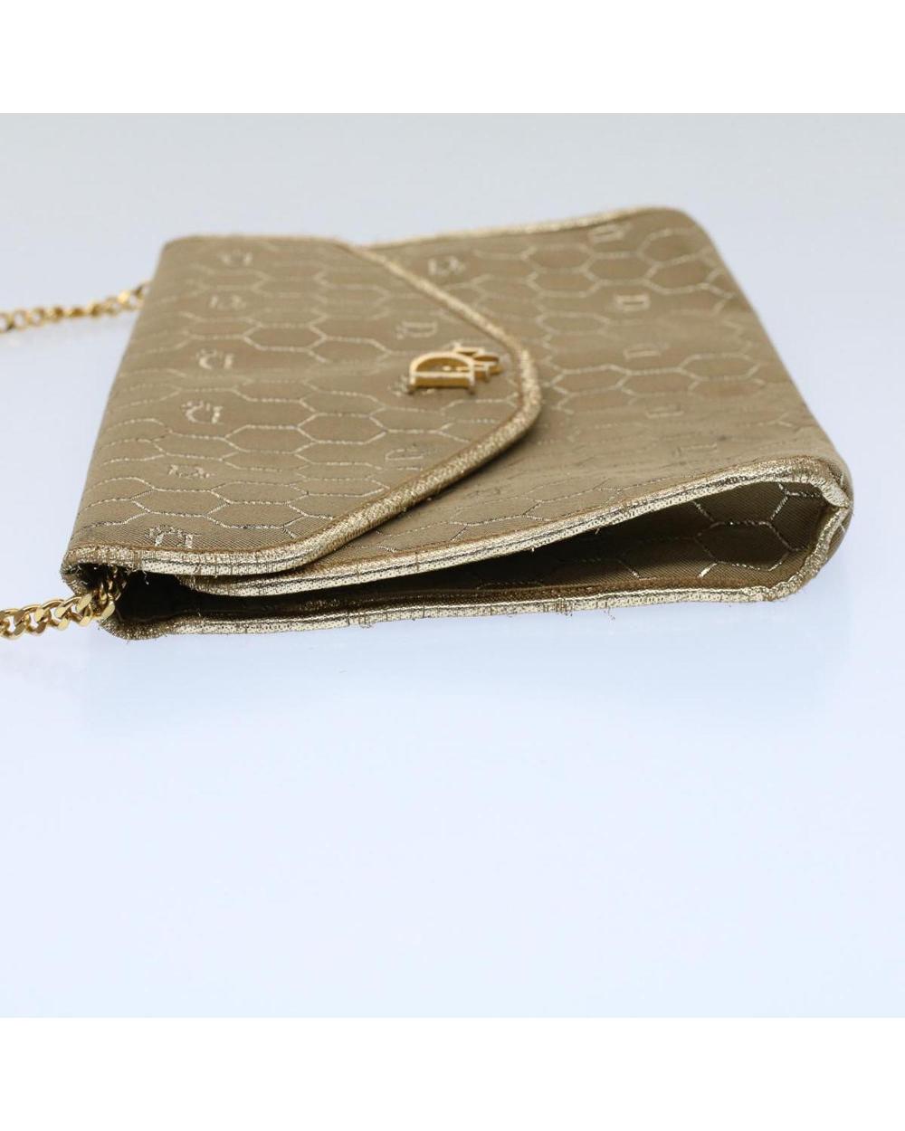 Beige Canvas Dior Shoulder Bag