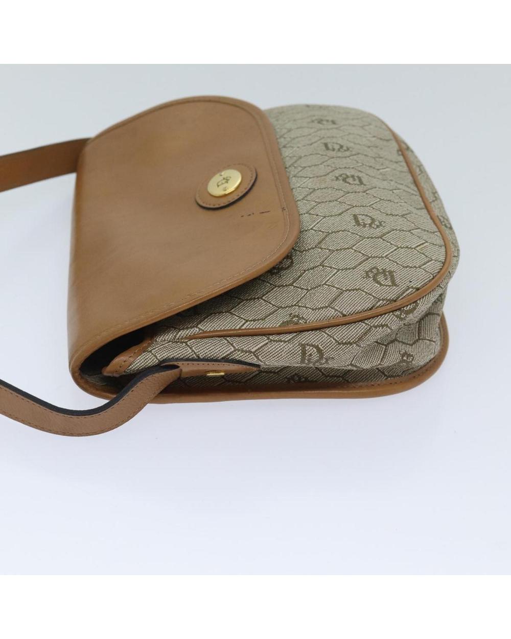 Beige Canvas Dior Shoulder Bag