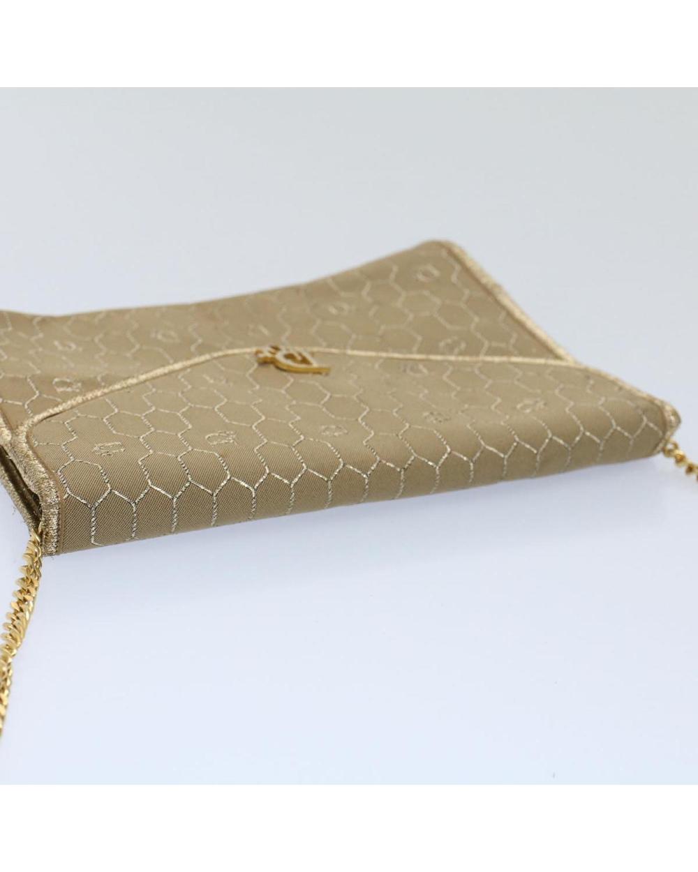 Beige Canvas Dior Shoulder Bag