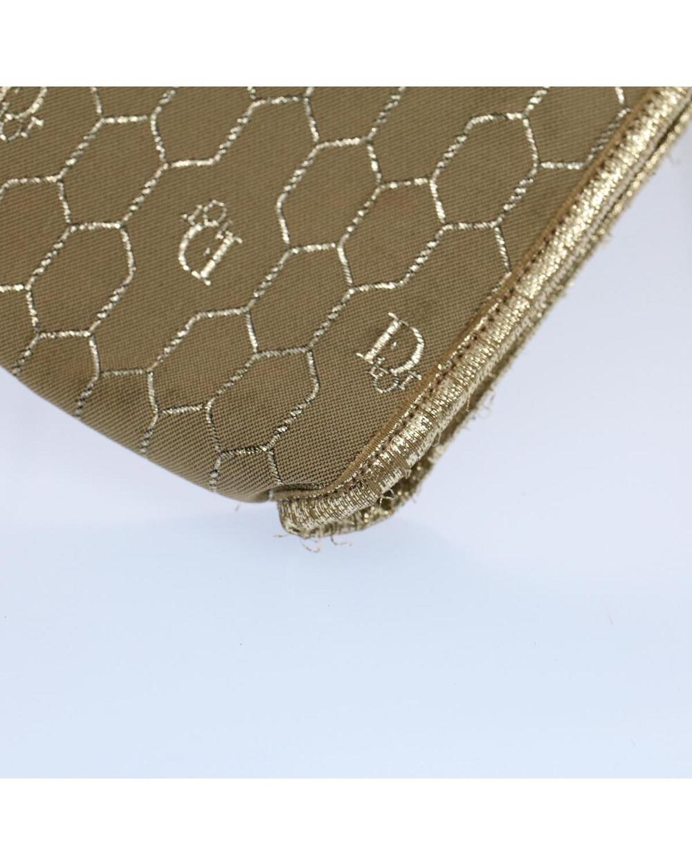 Beige Canvas Dior Shoulder Bag