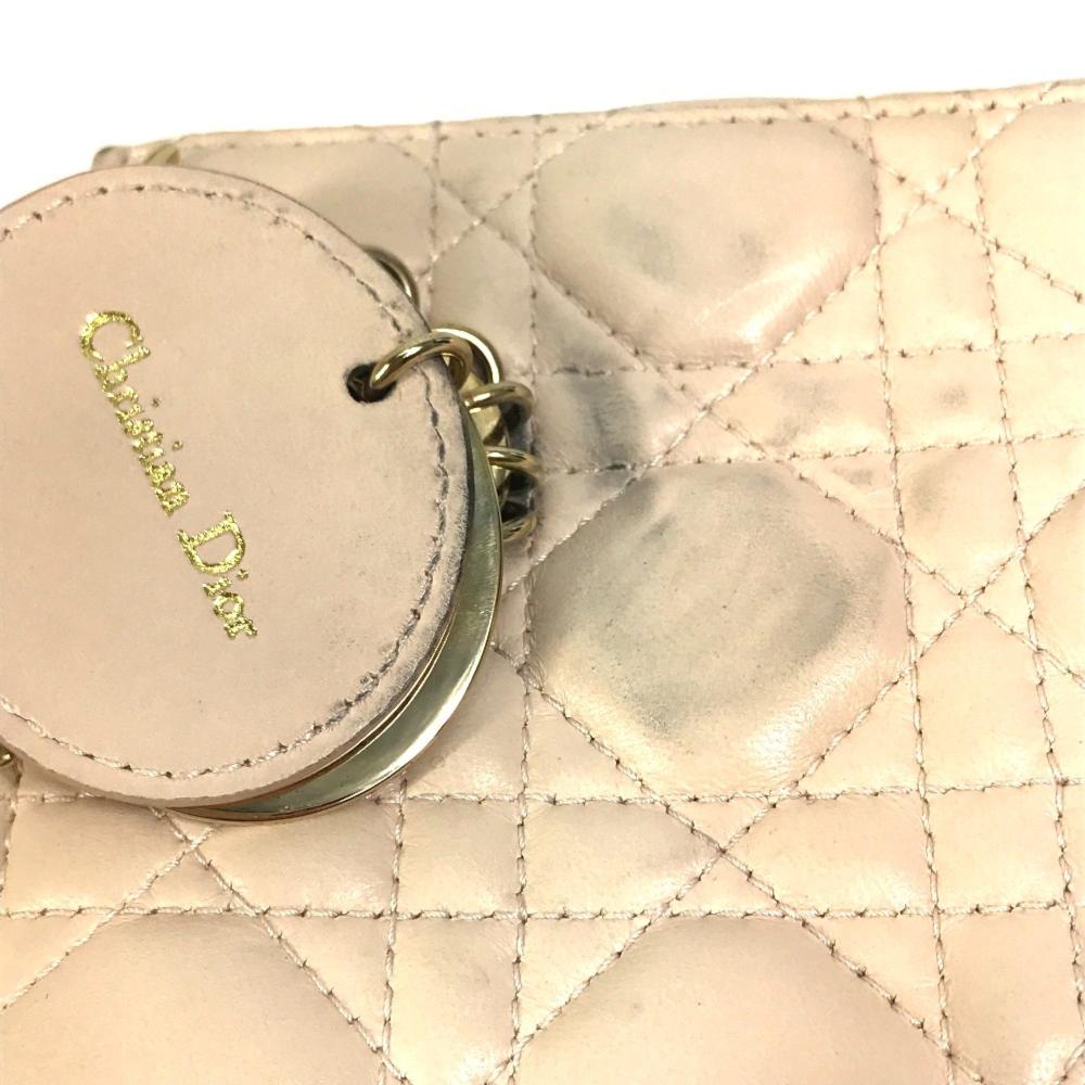 Beige Leather Dior Handbag