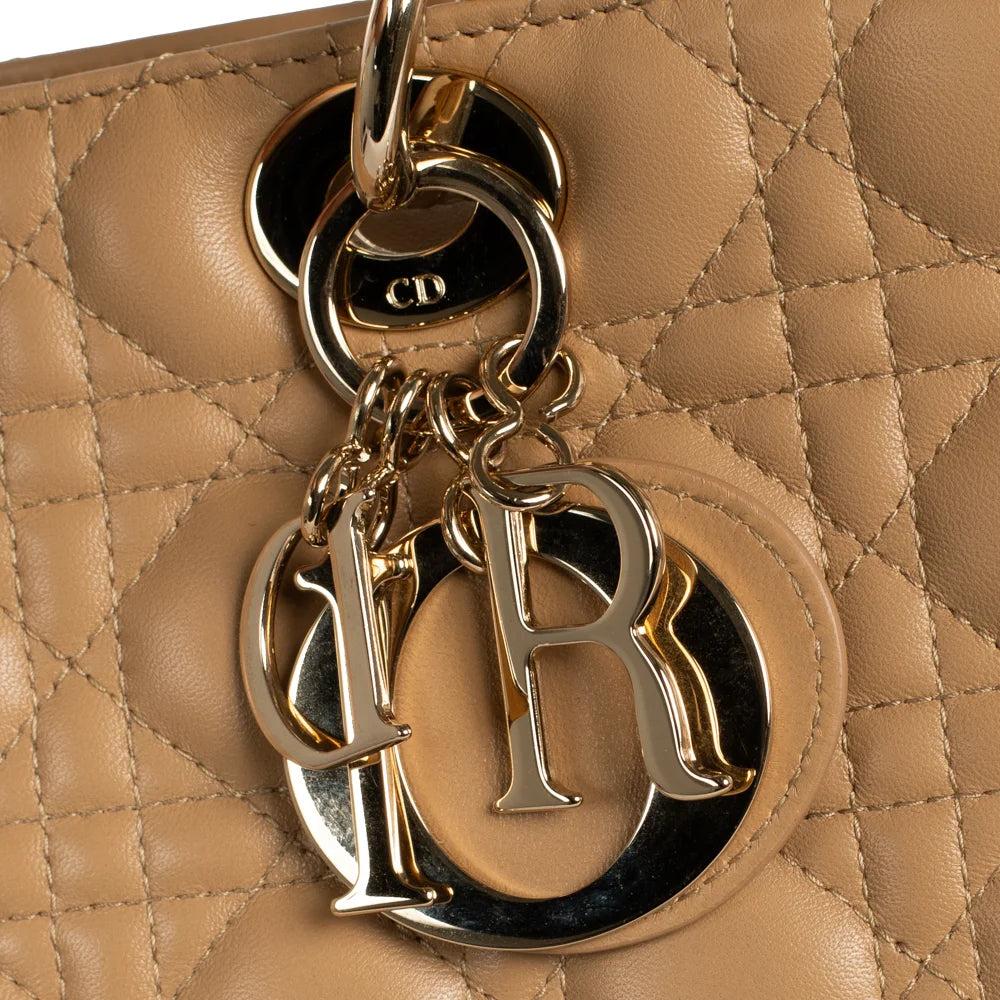 Beige Leather Dior Lady Dior