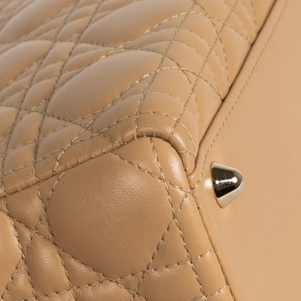 Beige Leather Dior Lady Dior