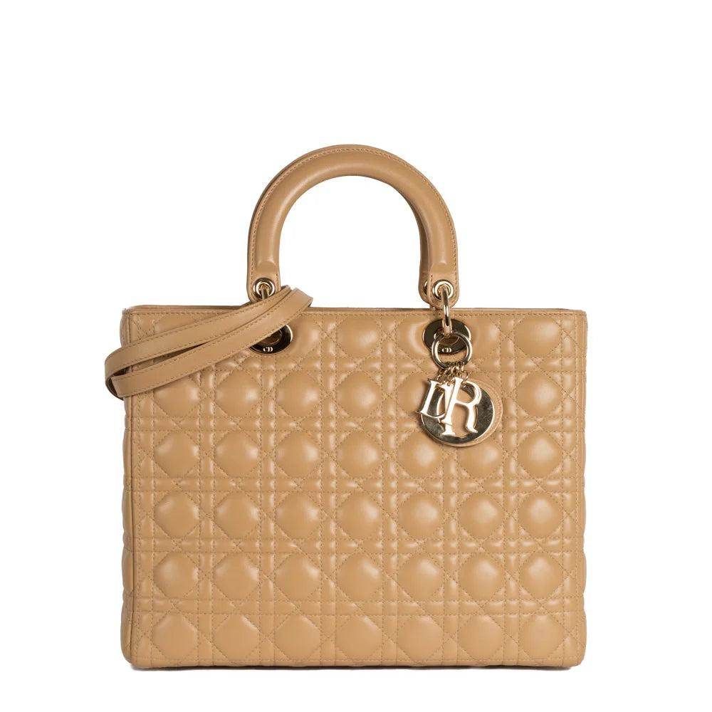 Beige Leather Dior Lady Dior