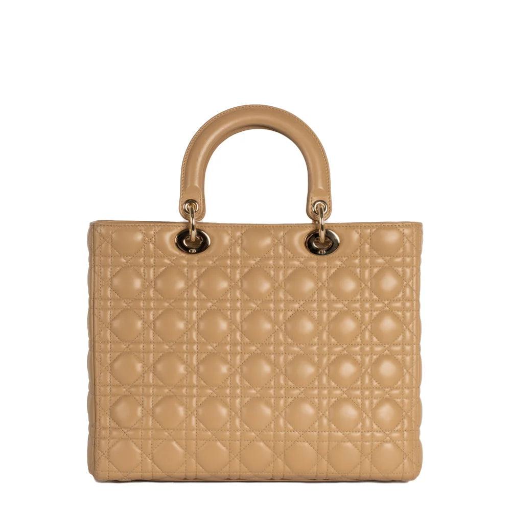 Beige Leather Dior Lady Dior