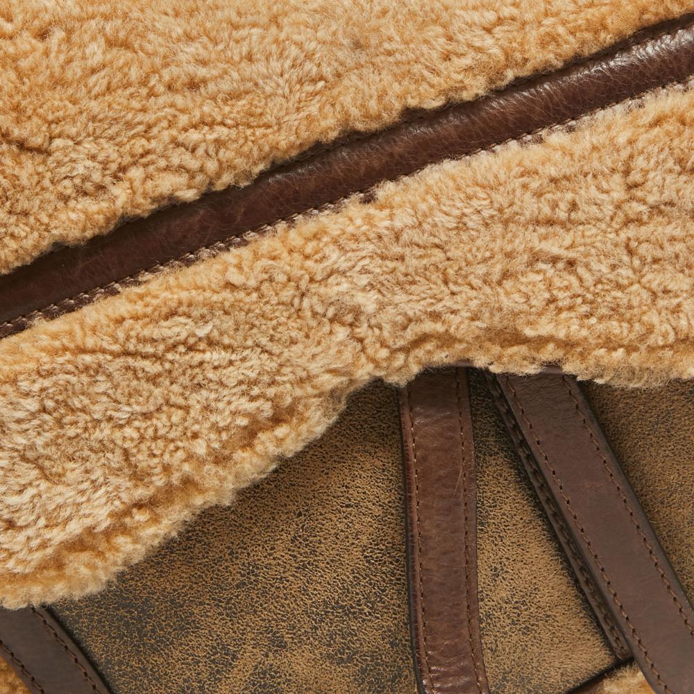 Beige Leather Dior Saddle Bag
