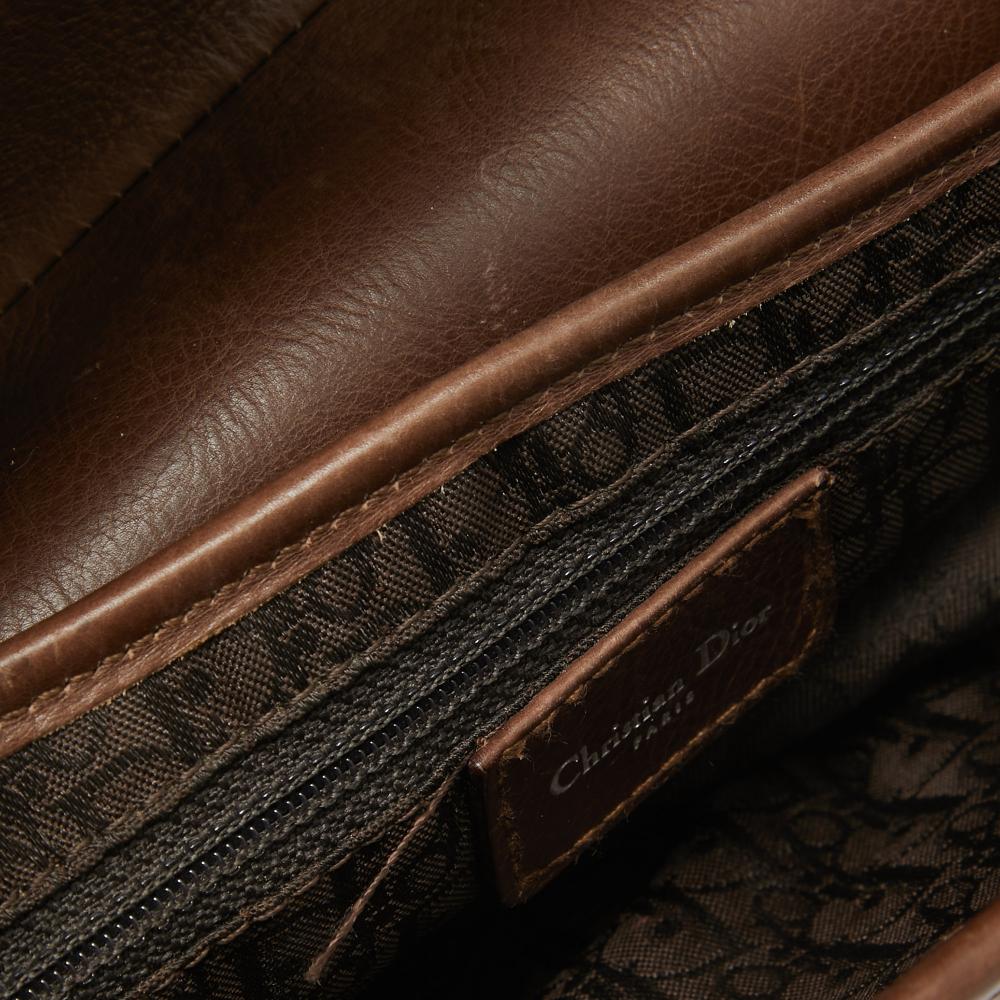 Beige Leather Dior Saddle Bag