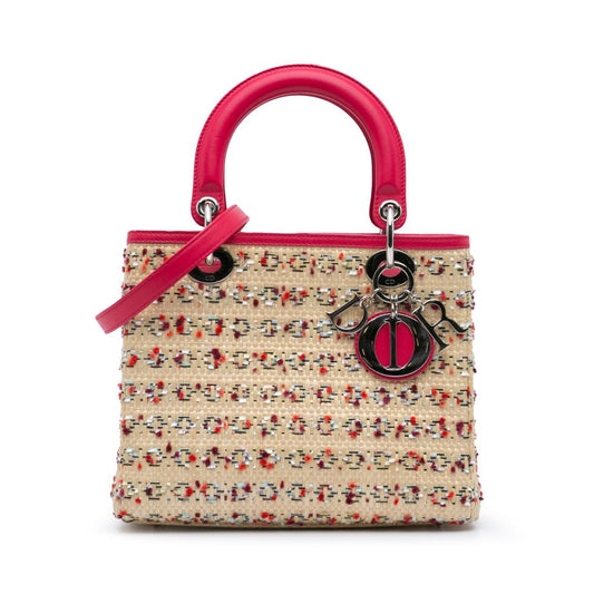 Beige Raffia Dior Lady Dior
