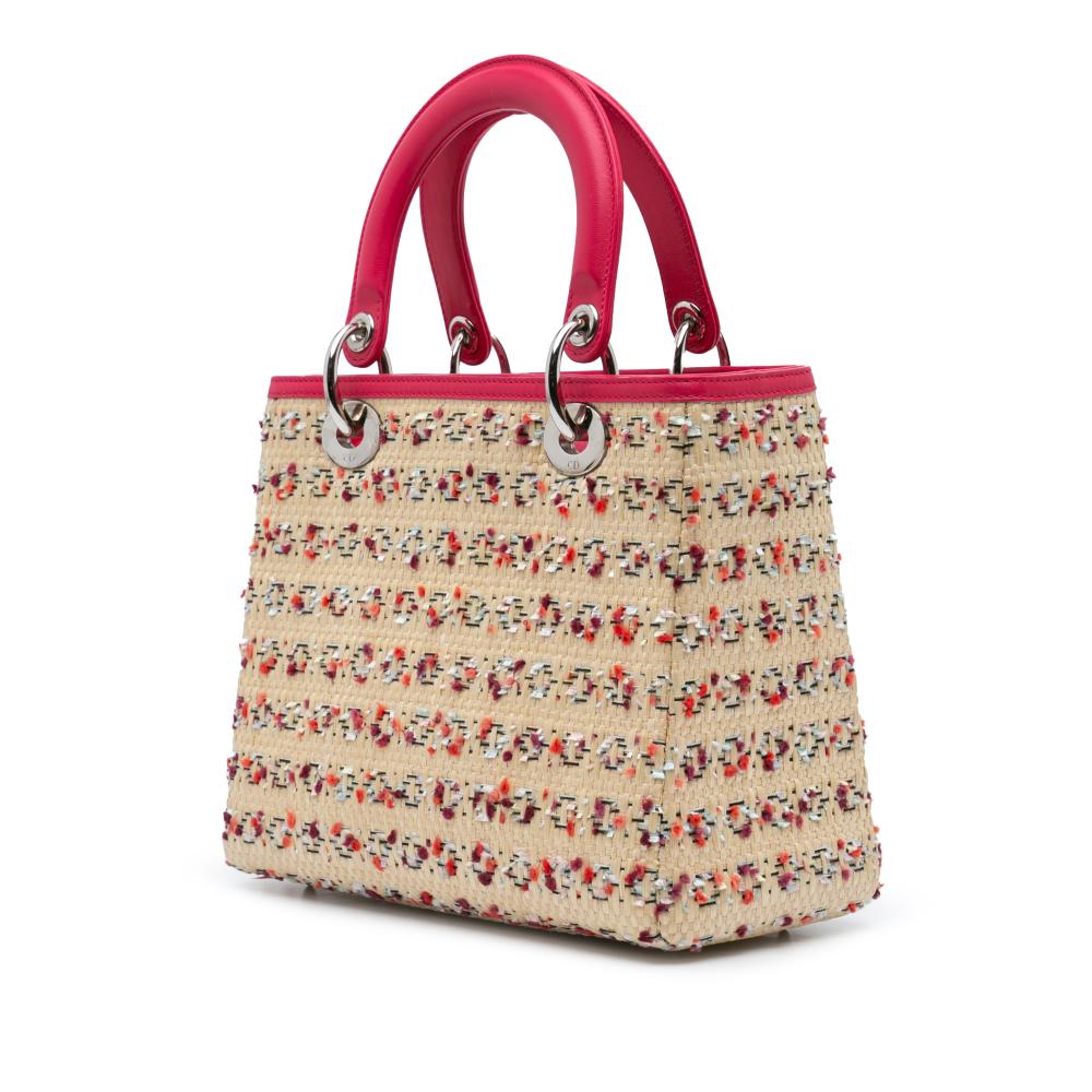 Beige Raffia Dior Lady Dior