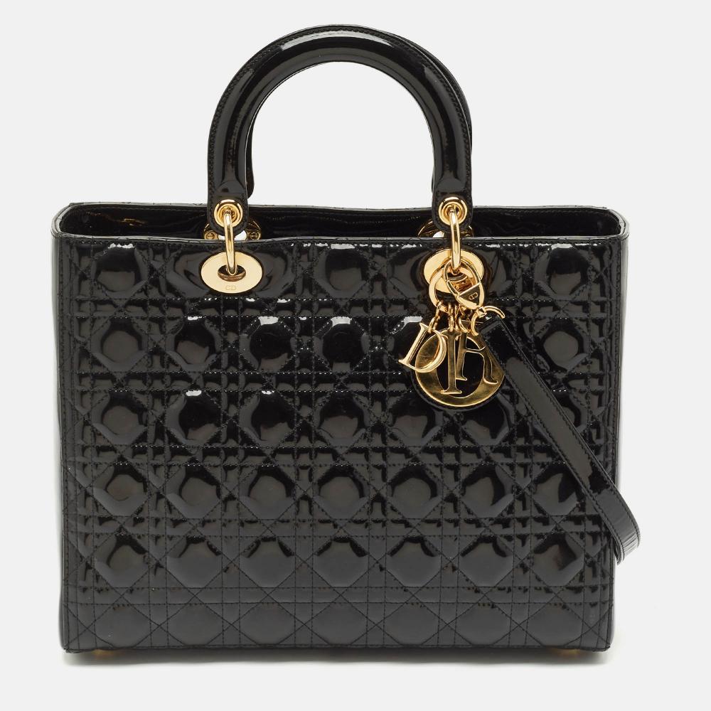 Black Canvas Dior Lady Dior