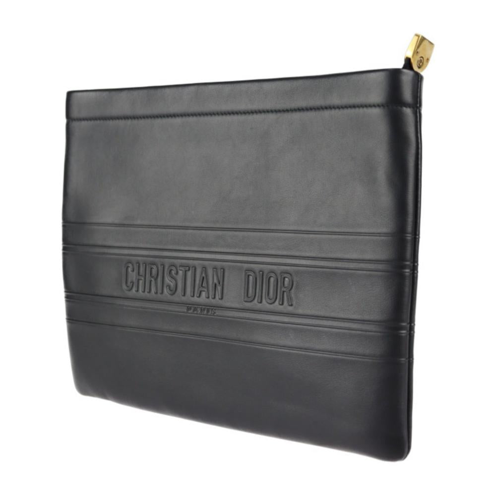 Black Fabric Dior Clutch