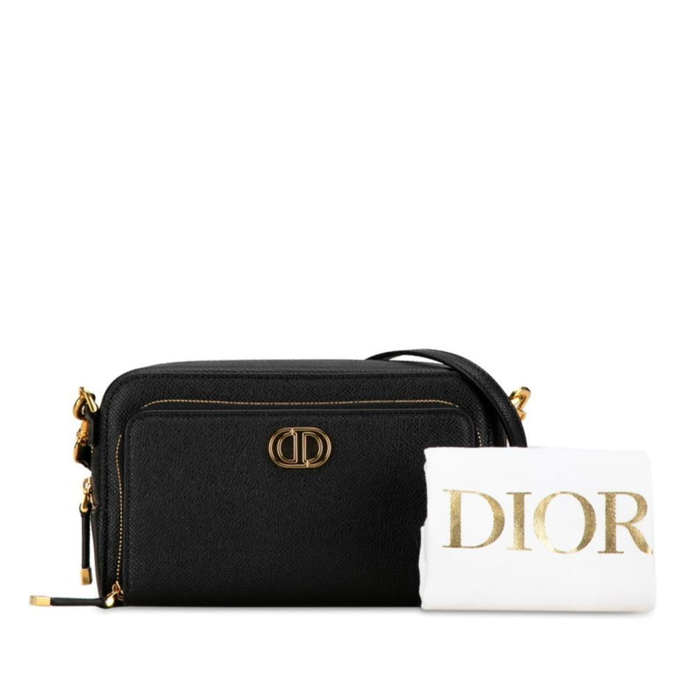 Black Leather Dior Cosmetic Pouch