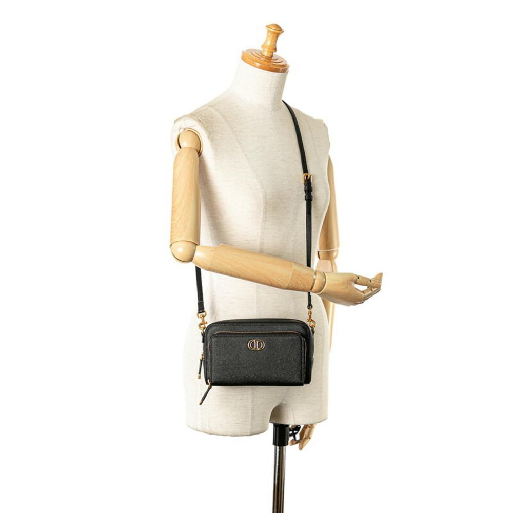 Black Leather Dior Cosmetic Pouch