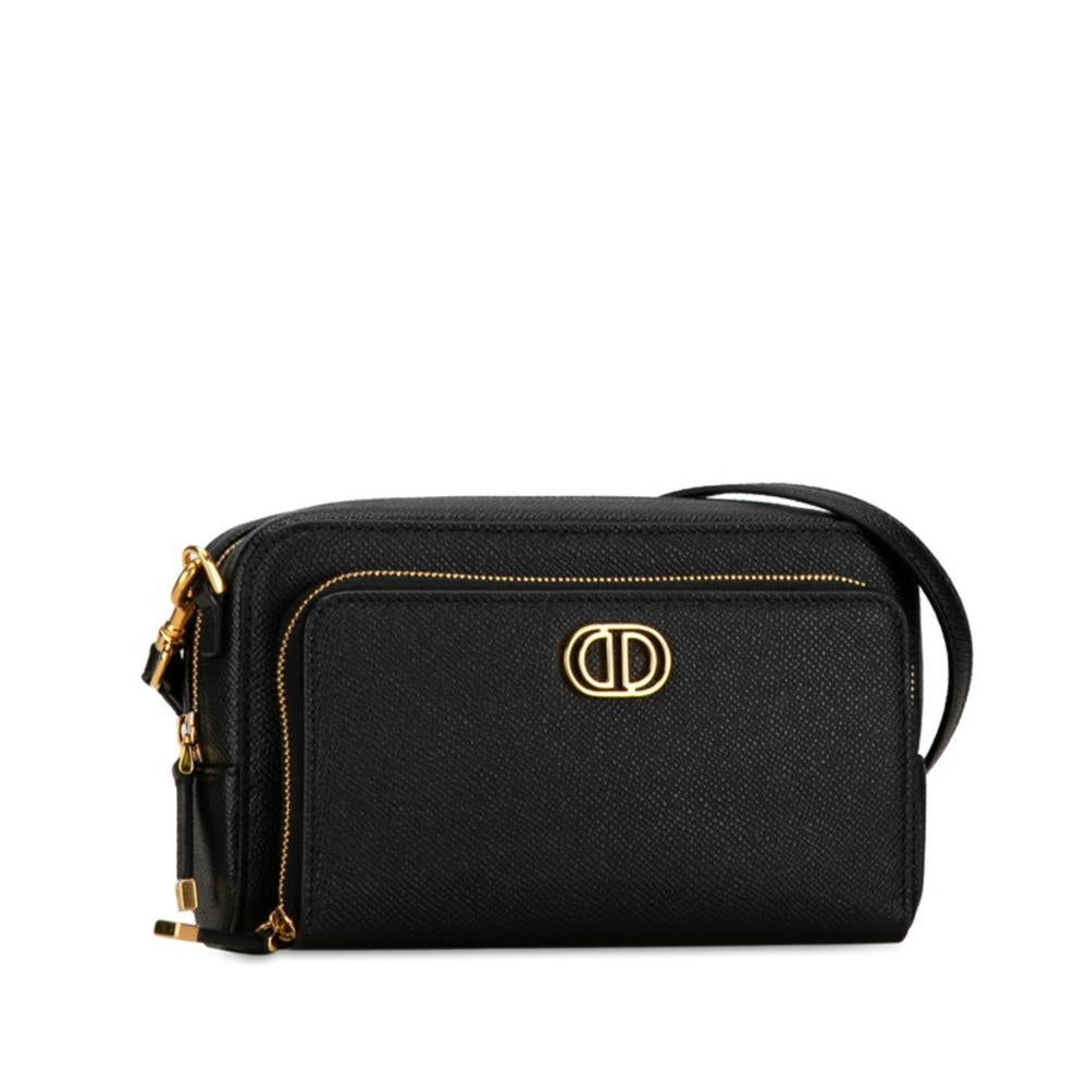 Black Leather Dior Cosmetic Pouch