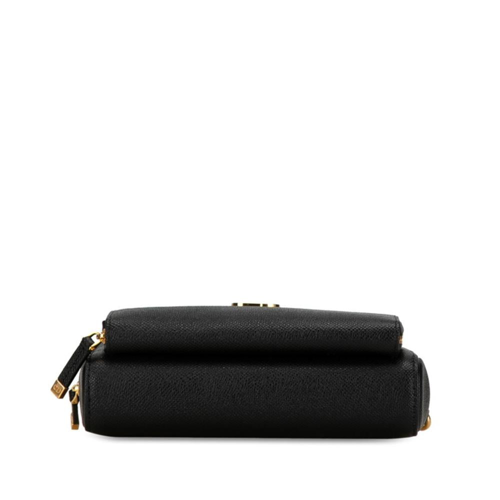 Black Leather Dior Cosmetic Pouch