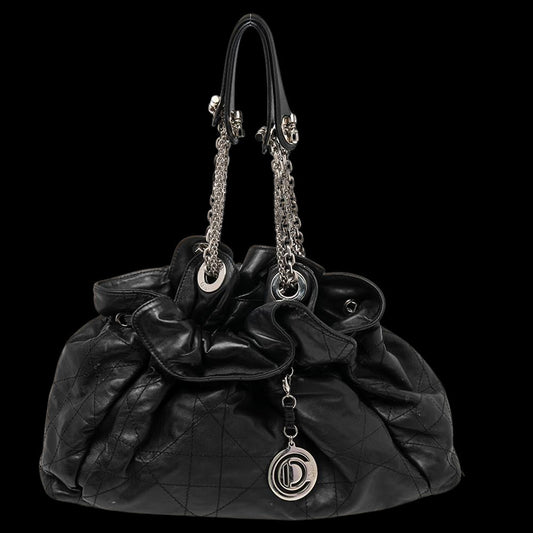 Black Leather Dior Handbag