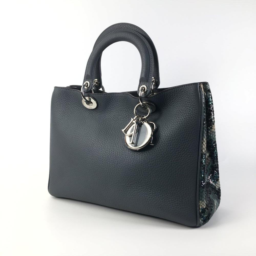Black Leather Dior Handbag