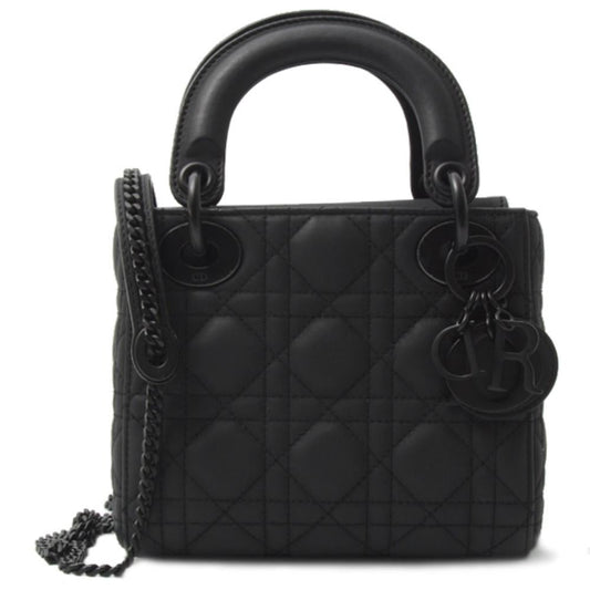 Black Leather Dior Lady Dior