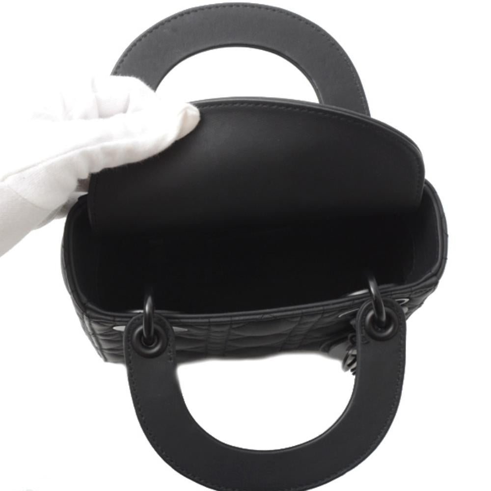 Black Leather Dior Lady Dior