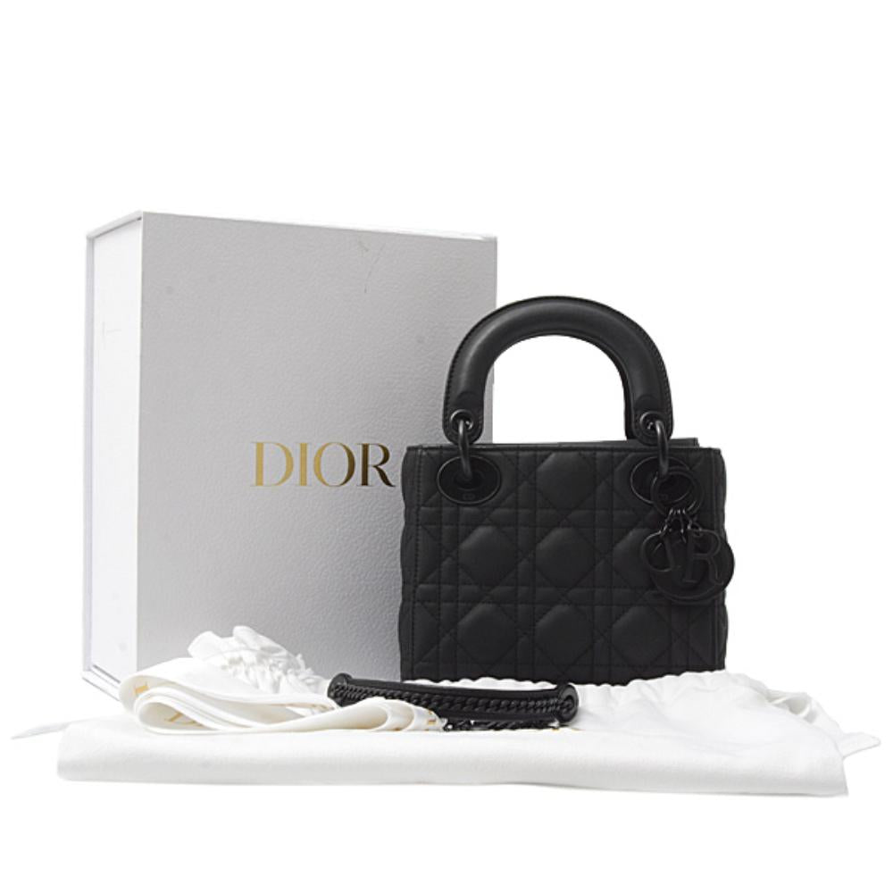 Black Leather Dior Lady Dior
