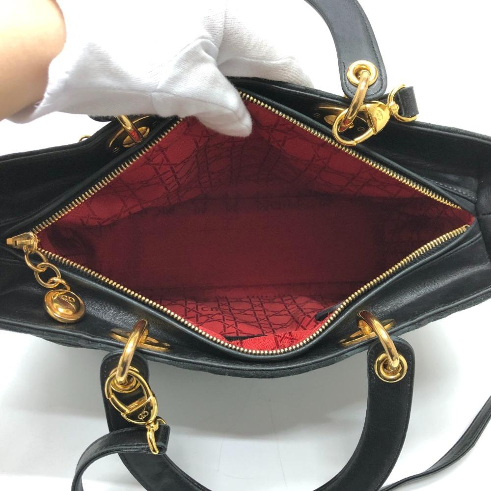 Black Leather Dior Saddle Bag
