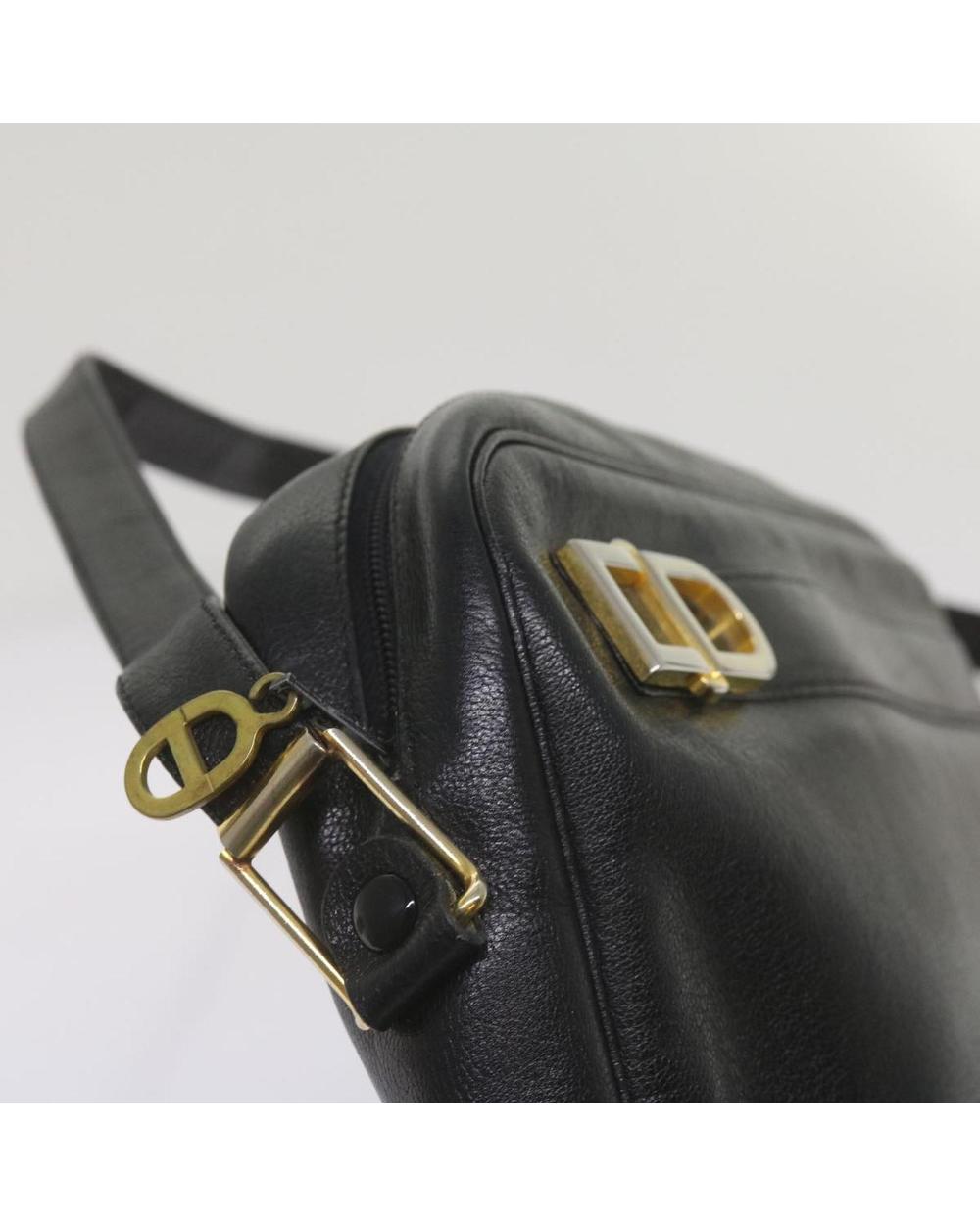 Black Leather Dior Shoulder Bag