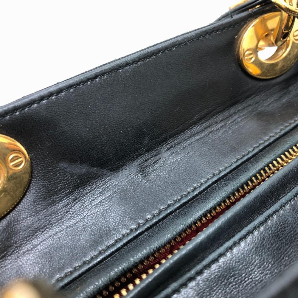 Black Leather Dior Saddle Bag