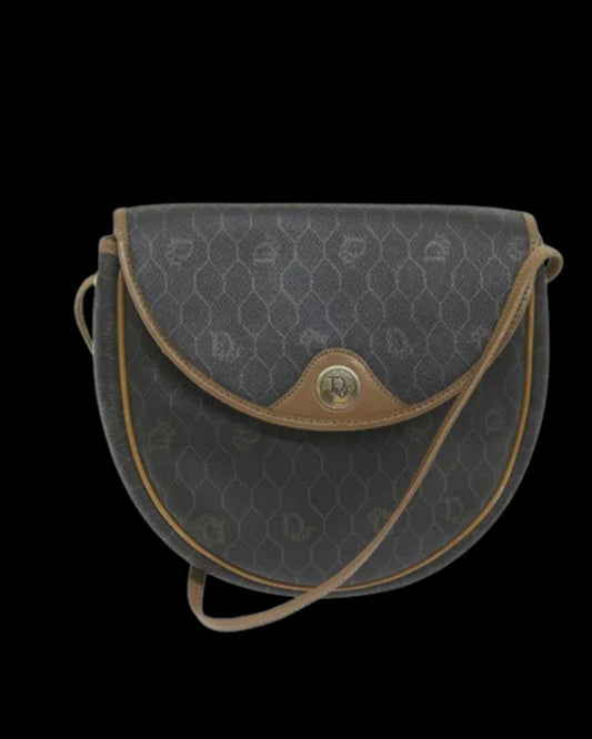 Black Leather Dior Shoulder Bag