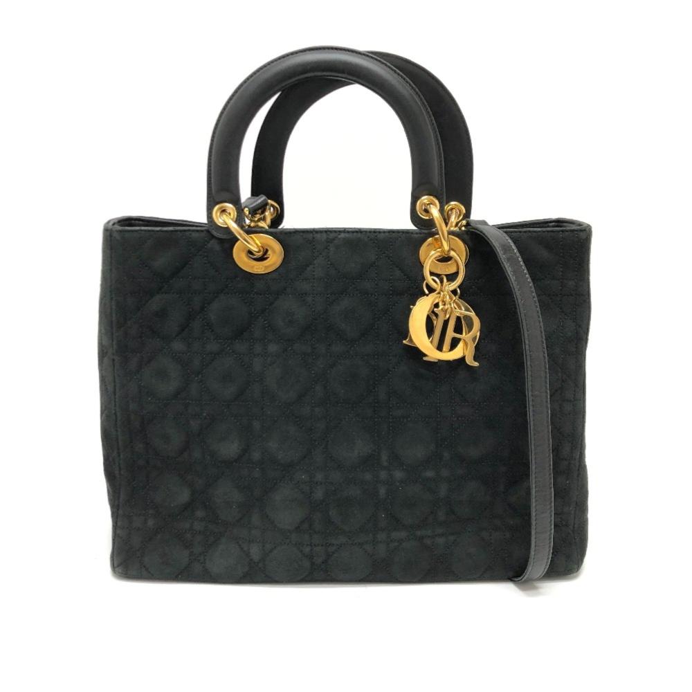 Black Leather Dior Saddle Bag