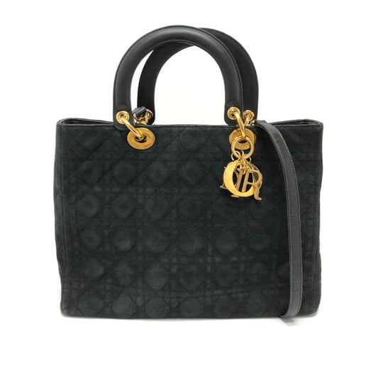 Black Leather Dior Saddle Bag