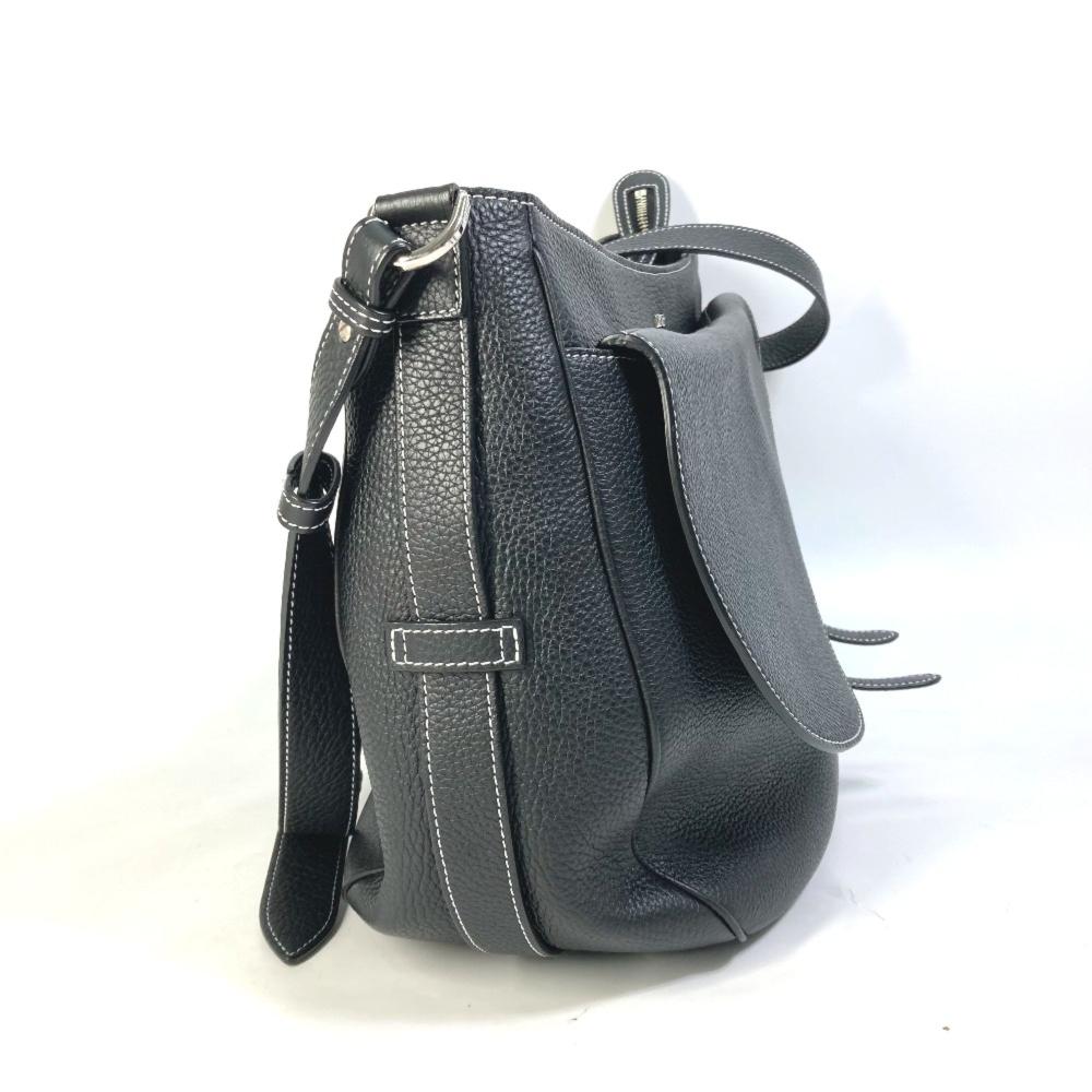 Black Leather Dior Saddle Bag