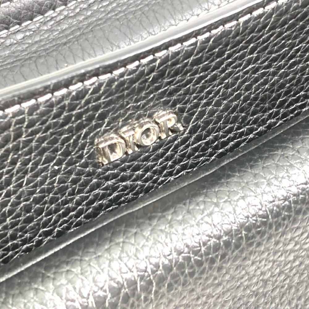Black Leather Dior Saddle Bag