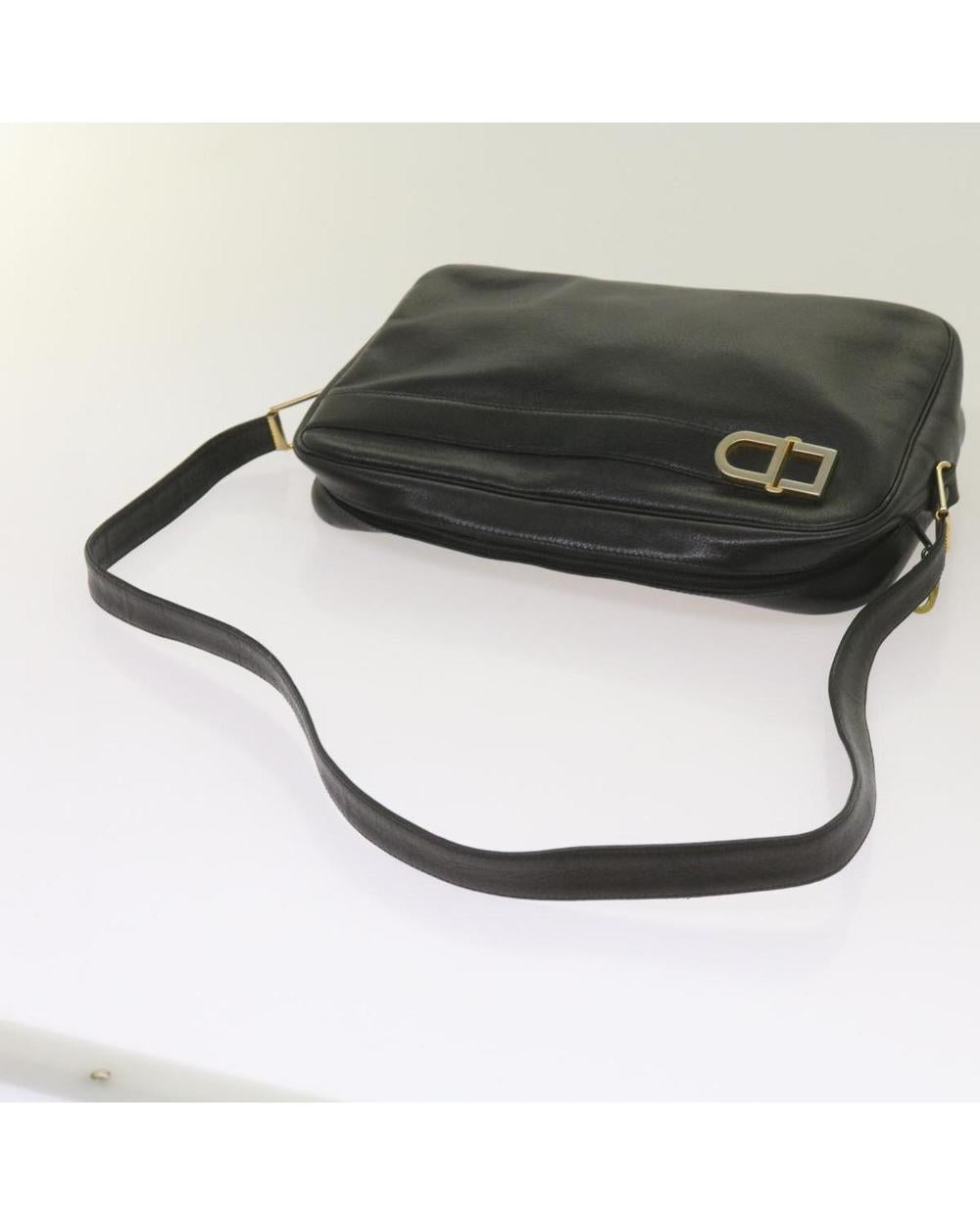 Black Leather Dior Shoulder Bag