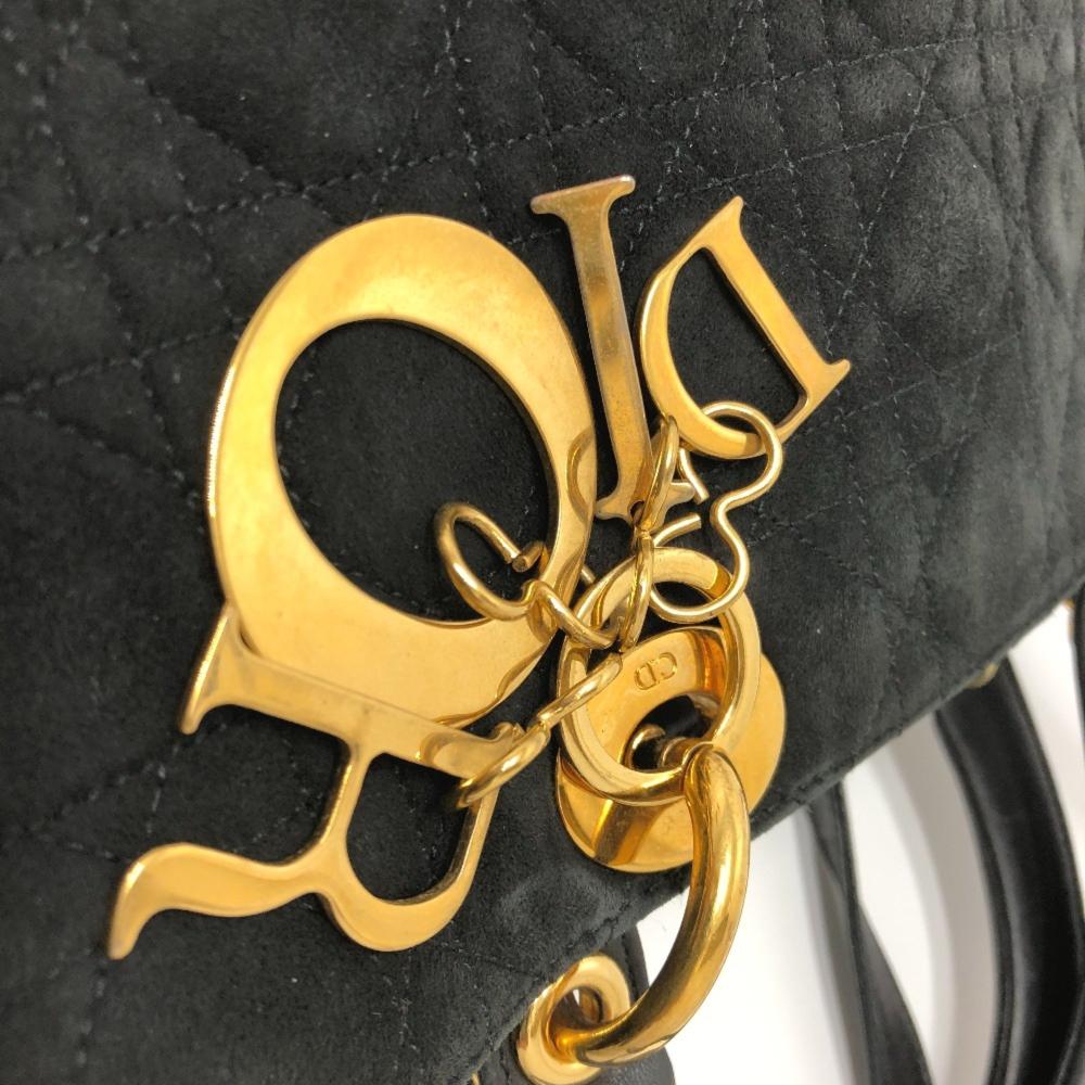 Black Leather Dior Saddle Bag