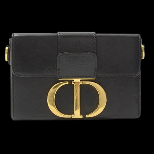 Black Leather Dior Trotter Crossbody Bag
