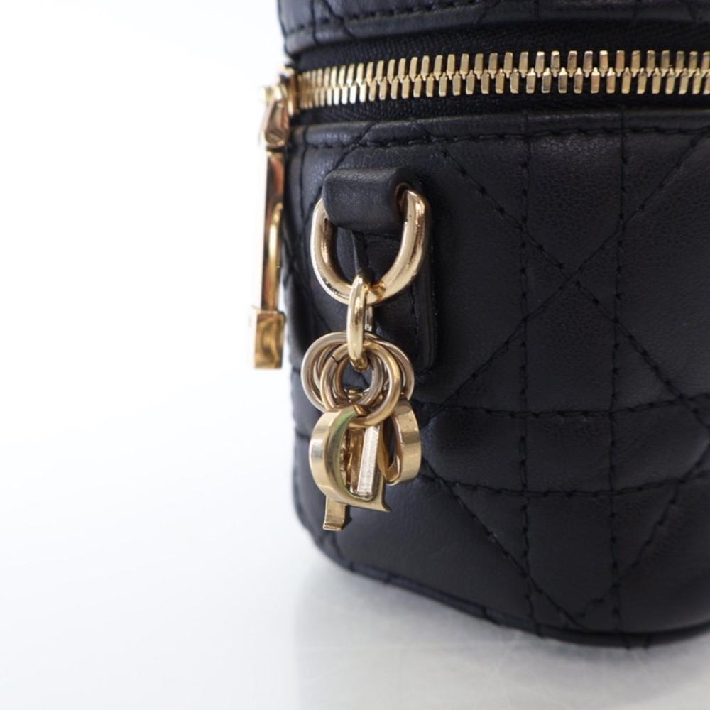 Black Leather Dior Vanity Bag