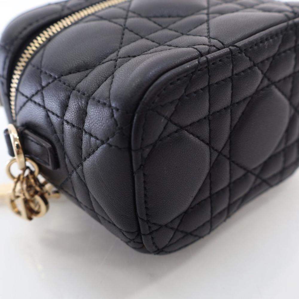 Black Leather Dior Vanity Bag