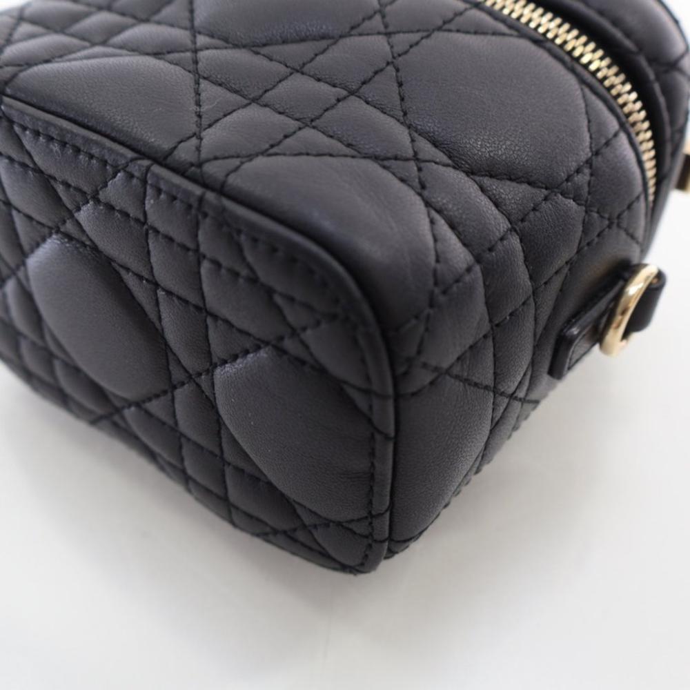 Black Leather Dior Vanity Bag
