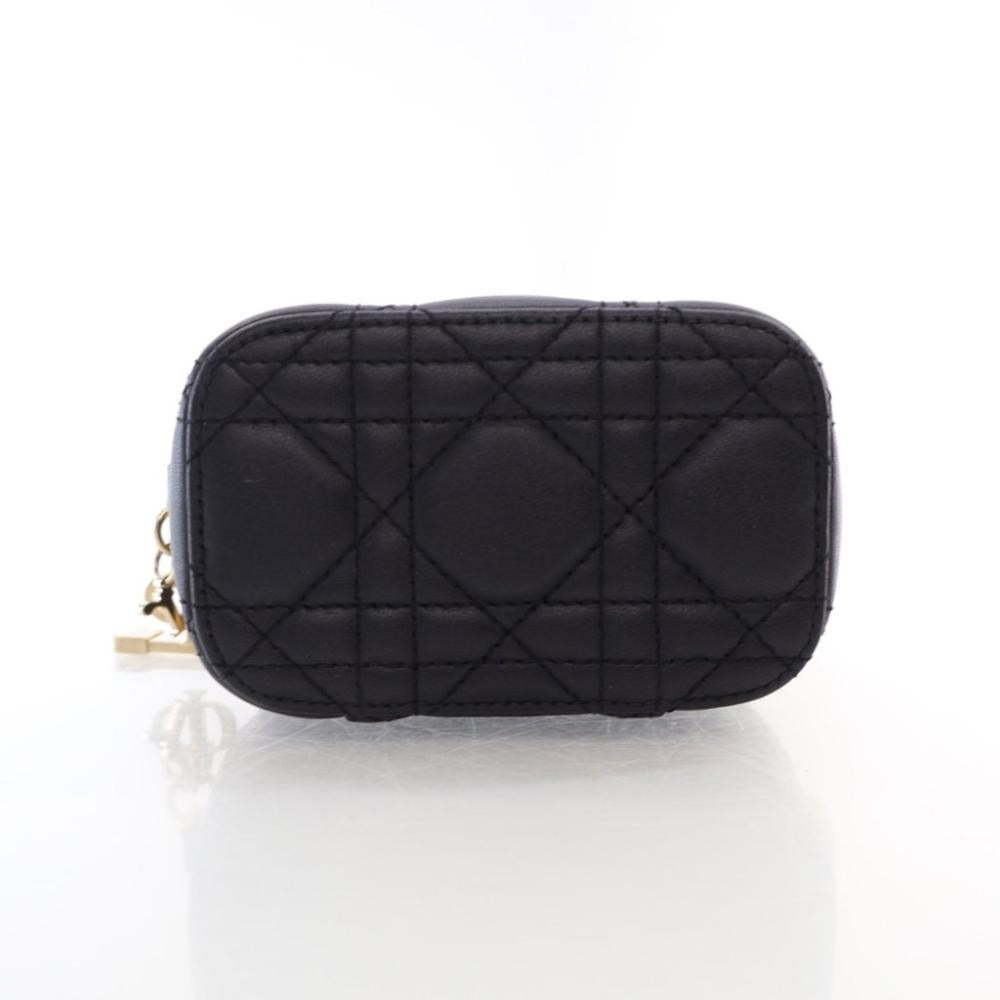Black Leather Dior Vanity Bag