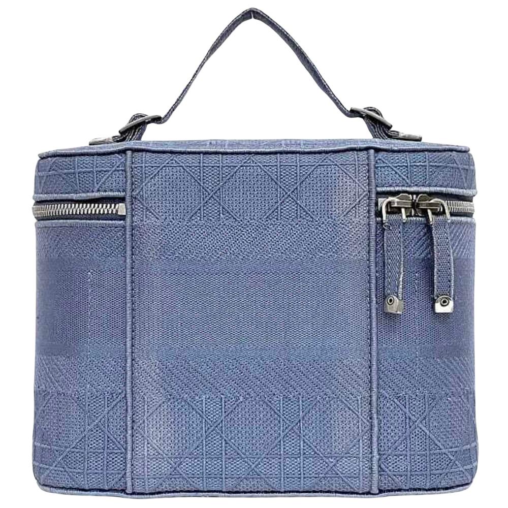 Blue Canvas Dior Vanity Bag