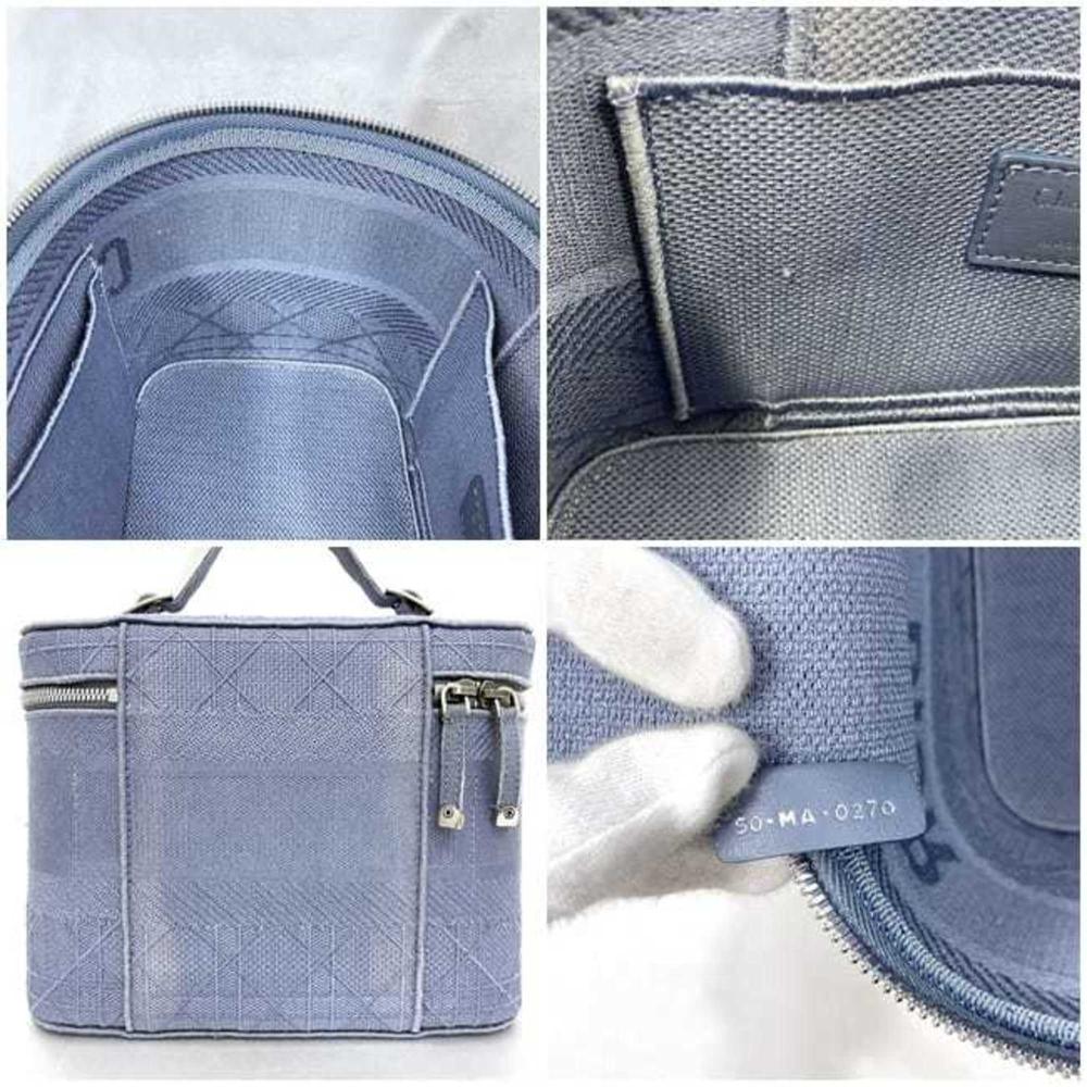 Blue Canvas Dior Vanity Bag