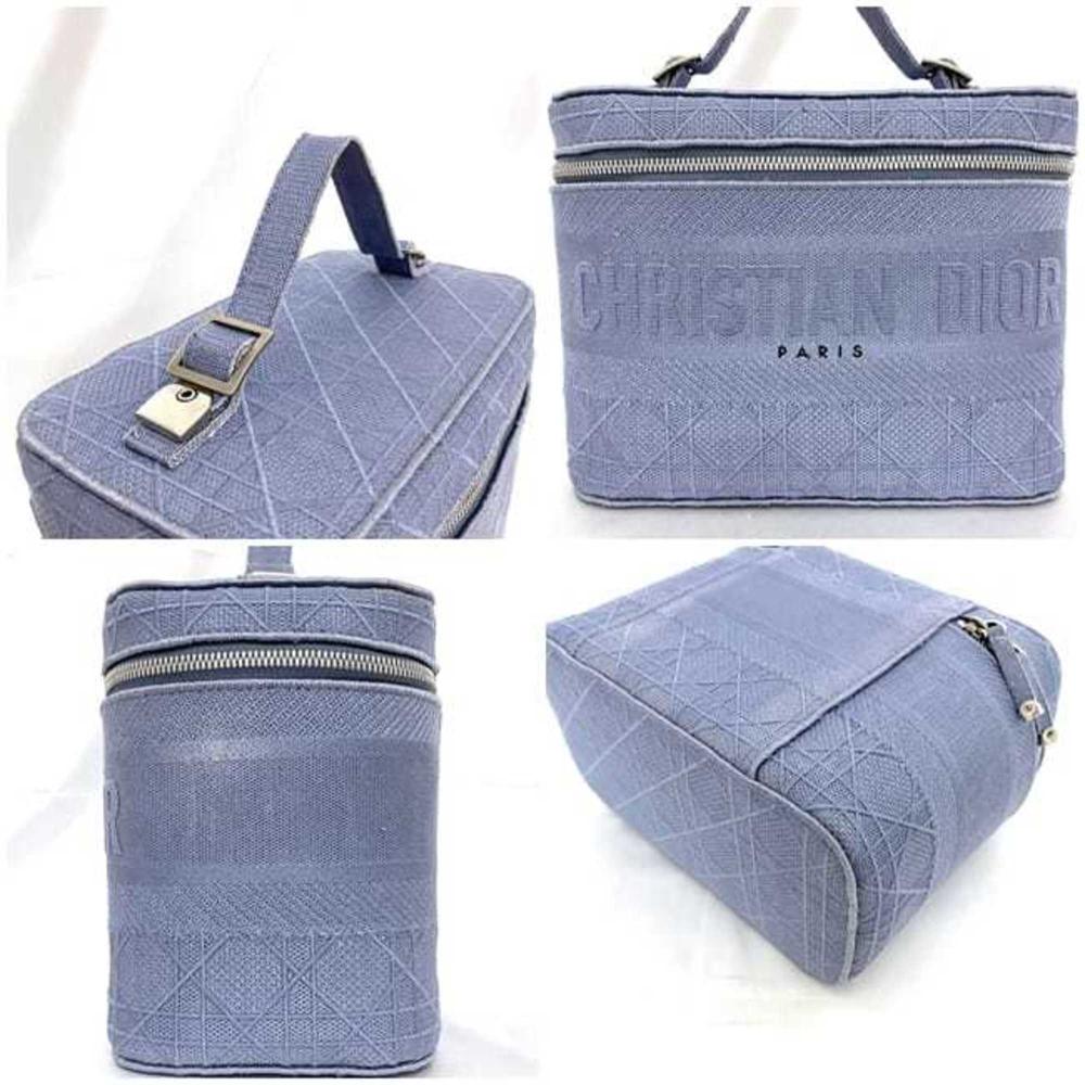 Blue Canvas Dior Vanity Bag